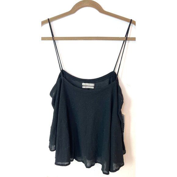 Urban Outfitters Black Crop Sleeveless Blouse Gauzy NEW M OB1113016 - Picture 1 of 8